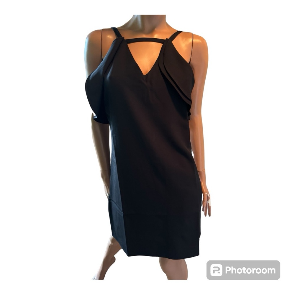 Cooper & Ella XS sleeveless black dress layered flounce top New With Tags